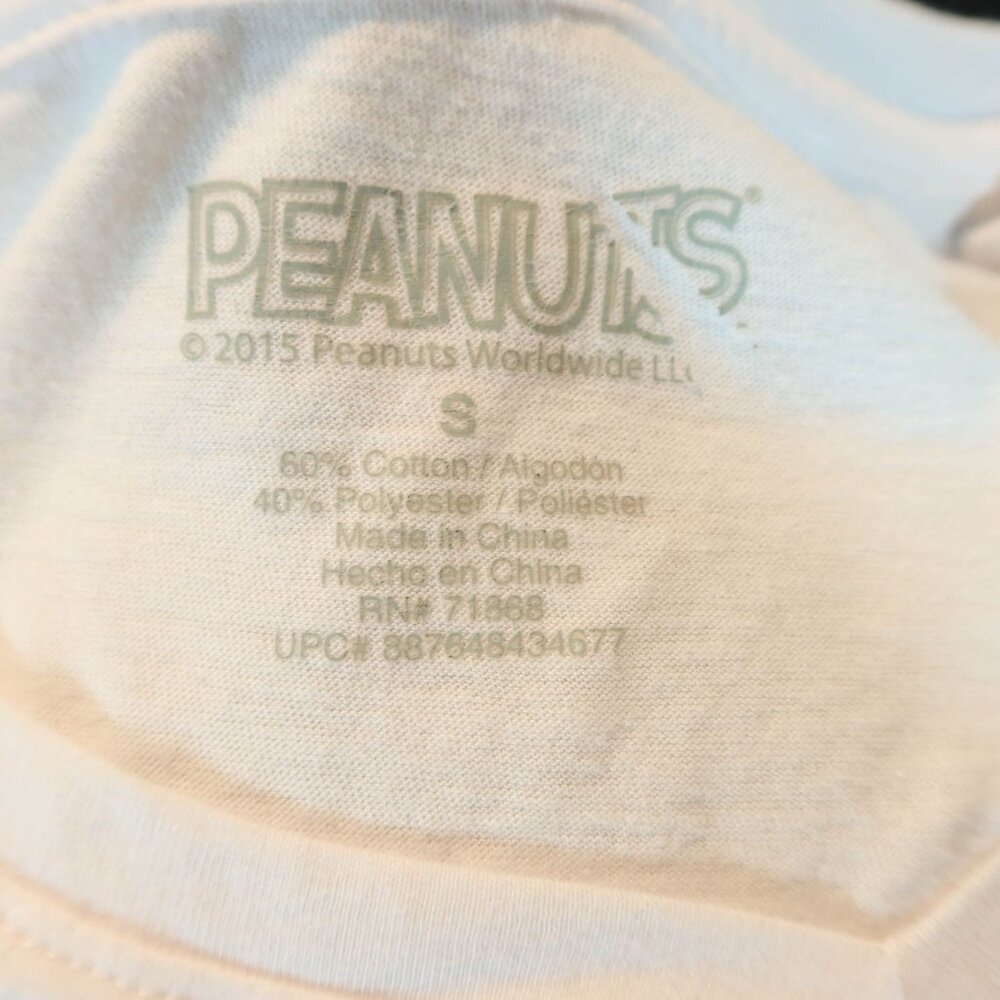 PEANUTS Snoopy Charlie Brown V Neck Short Sleeve Graphic T Shirt Tee Size S - Picture 5 of 5